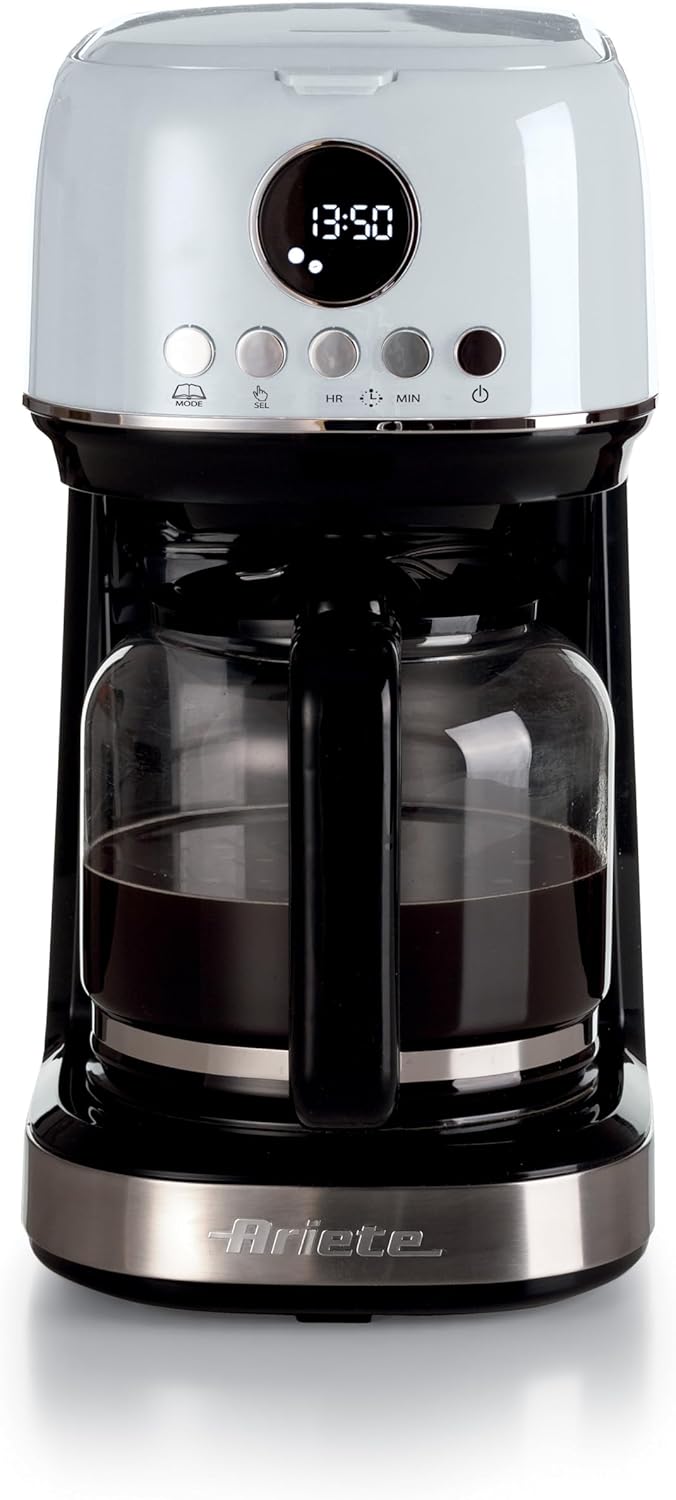 اسپرسو ساز فیلتری آبی آریته ایتالیا مدل Ariete 1396 | مناسب برای ۱۵ فنجان | طراحی دیجیتال با تایمر